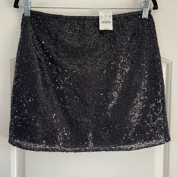 J Crew Black Sequin Mini Skirt - 6 - Picture 1 of 4